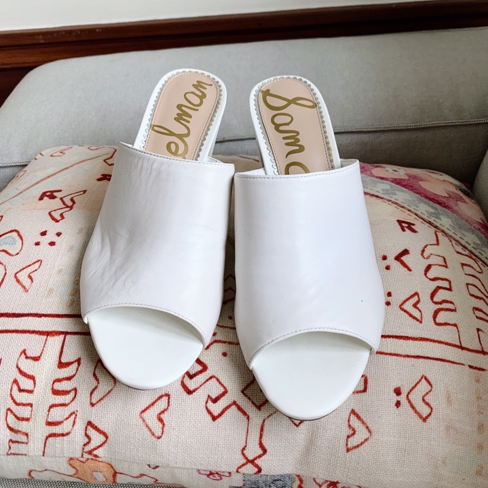 Sam Edelman Orlie Block Heal White Leather (9.5)